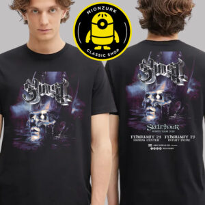 Ghost Skeletour World Tour 2026 Poster At Honda Center In Anaheim CA And At Intuit Dome In Inglewood On February 21 And 23 2026 Two Sided Unisex T-Shirt