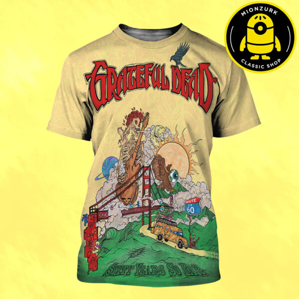 Grateful Dead Merchandise Poster 60 Years So Far All Over Print Shirt