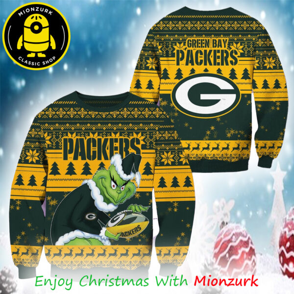 Green Bay Packers Football Grinch Christmas NFL 2025 Ugly Sweater