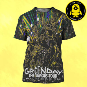Green Day The Saviors Tour 2025 Event Poster At The Town In Sao Paulo Brazil On September 7th 2025 All Over Print Shirt