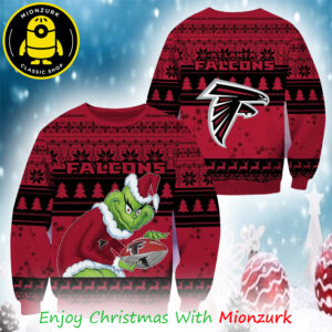 Grinch Atlanta Falcons Football NFL 2025 Ugly Sweater