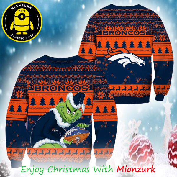 Grinch Denver Broncos NFL Football 2025 Ugly Sweater