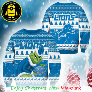 Grinch Detroit Lions Football NFL Xmas 2025 Ugly Sweater