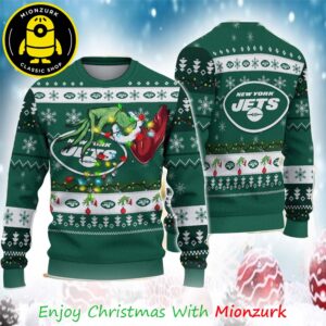 Grinch’s Hand Football New York Jets NFL Special Xmas 2025 Ugly Sweater Gift For Fan