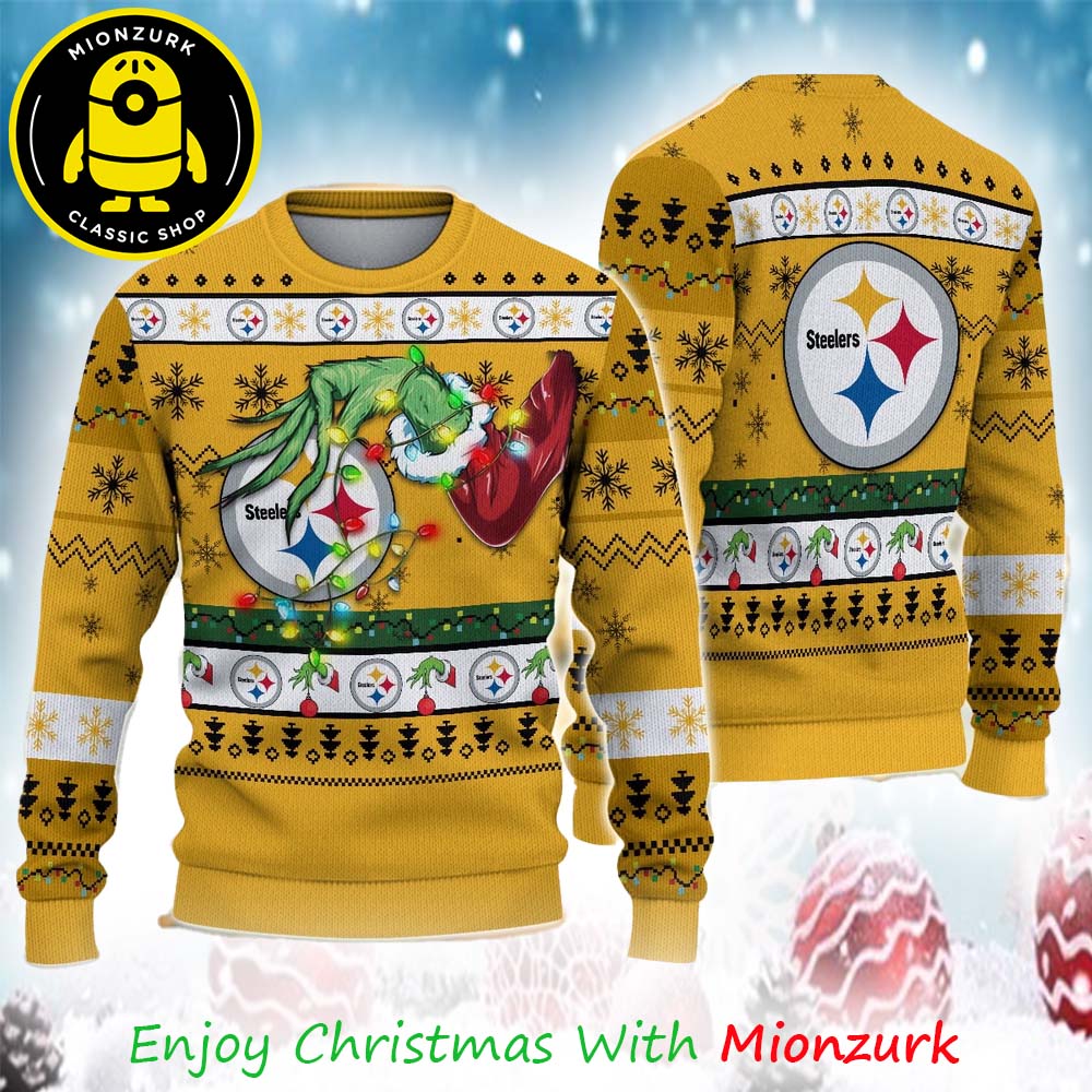 Grinch’s Hand Football Pittsburgh Steelers Special NFL 2025 Ugly Sweater