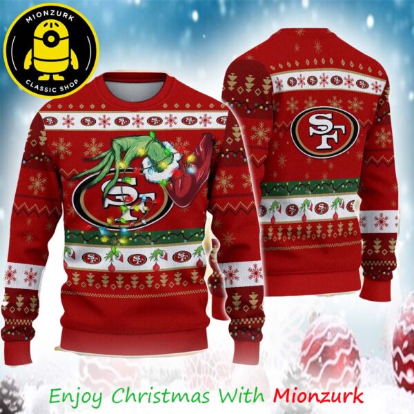 Grinch’s Hand Football San Francisco 49ers Special NFL 2025 Ugly Sweater
