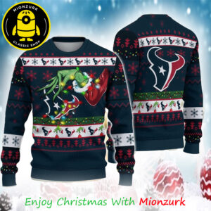 Houston Texans Special Grinch’s Hand Football Christmas 2025 Ugly Sweater
