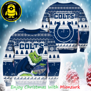 Indianapolis Colts Football NFL Grinch Christmas 2025 Ugly Sweater