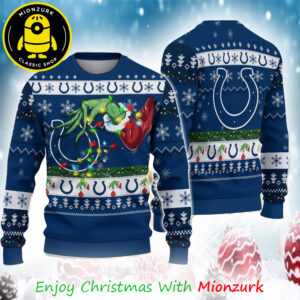 Indianapolis Colts Special Grinch’s Hand Football NFL 2025 Ugly Sweater For Family