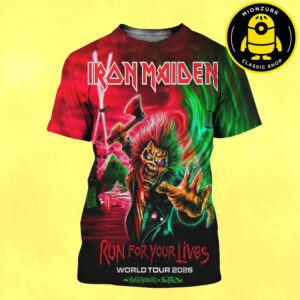 Iron Maiden World Tour 2026 Run For Your Lives All Over Print Shirt