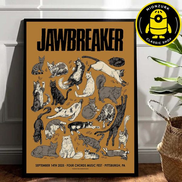 Jawbreaker Event Poster At Four Chords Music Fest In Pittsburgh PA On September 14th 2025 Home Decor Poster Canvas