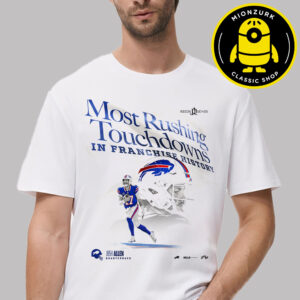 Josh Allen Buffalo Bills Most Rushing Touchdowns In Franchise History NFL 2025 Unisex T-Shirt
