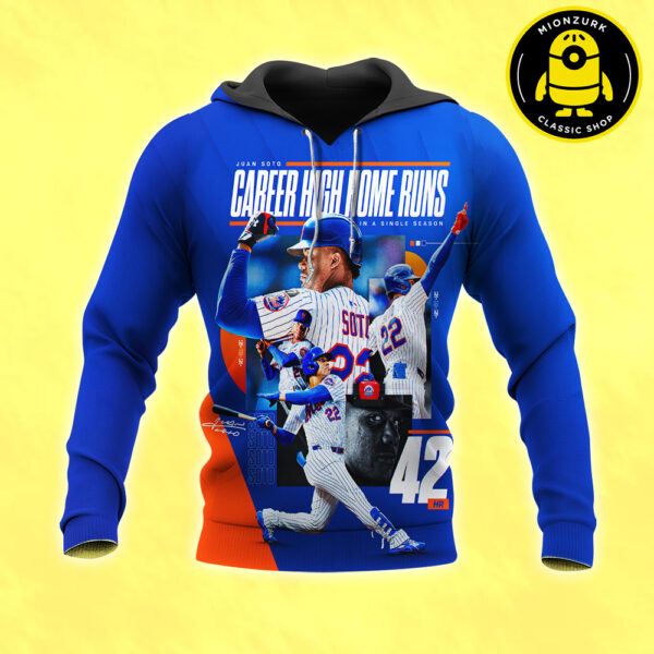 Juan Soto New York Mets Career high Home Runs 42HR In A Season MLB 2025 All Over Print Shirt