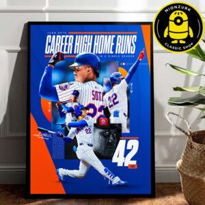 Juan Soto New York Mets Career high Home Runs 42HR In A Season MLB 2025 Home Decor Poster Canvas