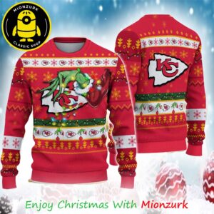 Kansas City Chiefs Special Grinch’s Hand Football NFL 2025 Ugly Sweater Gift For Fan