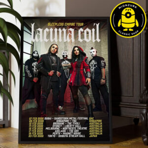 Lacuna Coil Sleepless Empire World Tour 2026 Schedule Home Decor Poster Canvas
