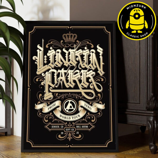 Linkin Park From Zero Official Poster In Denver CO 2025 At Ball Arena On September 3 2025 Home Decor Poster Canvas