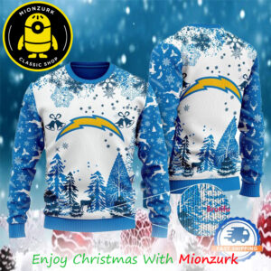 Los Angeles Chargers Logo Football Team NFL Special Xmas Tree 2025 Christmas Ugly Sweater