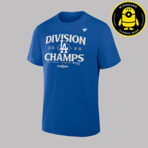 Los Angeles Dodgers 2025 NL West Division Champions MLB Postseason Locker Room Unisex T-Shirt