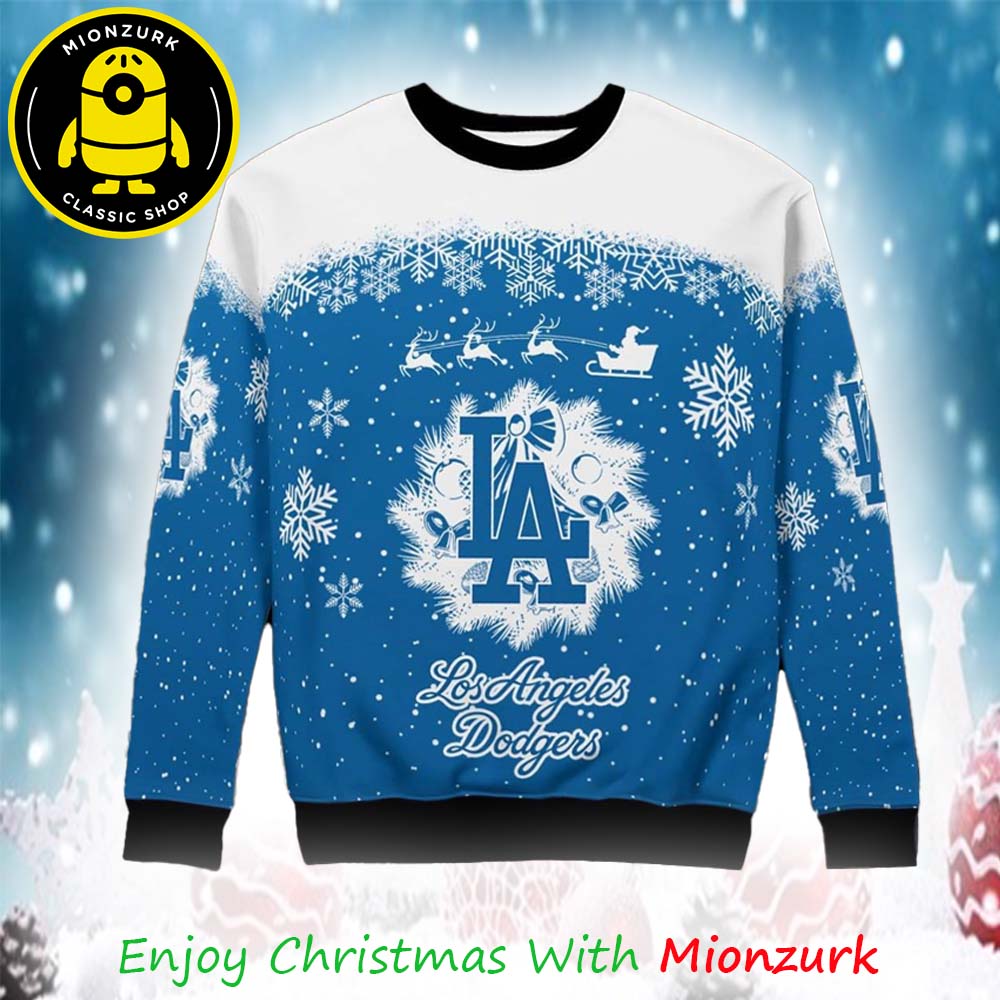 Los Angeles Dodgers Logo LA Blue And White MLB 2025 Ugly Xmas Sweater