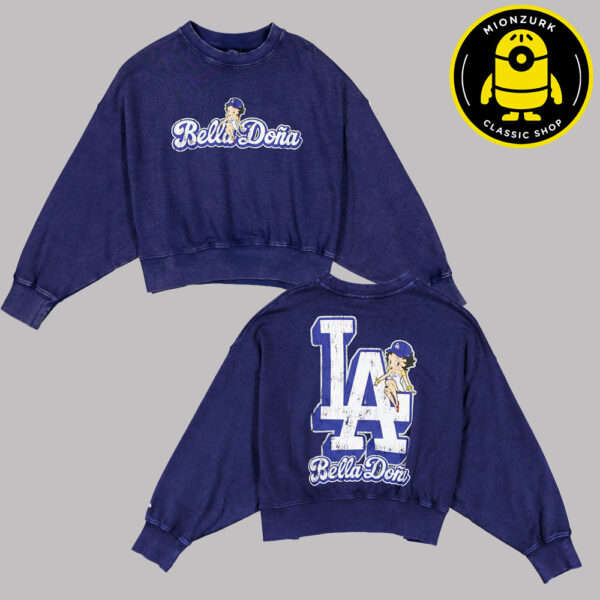 Los Angeles Dodgers New Era X Bella Dona Dark Blue Betty Boop Unisex Sweatshirt