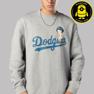 Los Angeles Dodgers New Era X Bella Dona Gray Betty Boop Fleece Unisex Sweatshirt