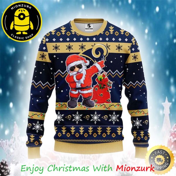Los Angeles Rams NFL Santa Claus 2025 Xmas Ugly Sweater