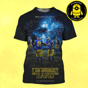 Los Angeles Rams Vs Indianapolis Colts Game Day Matchup Poster Week Four In Los Angeles On September 28 2025 All Over Print Shirt