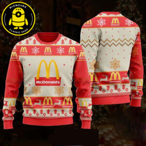 McDonald’s Logo Fast Food 2025 Ugly Christmas Sweater Gift For Holiday