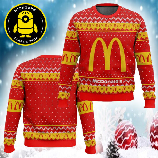 McDonald’s World Famous Fast Food 2025 Ugly Christmas Sweater Gift For Holiday