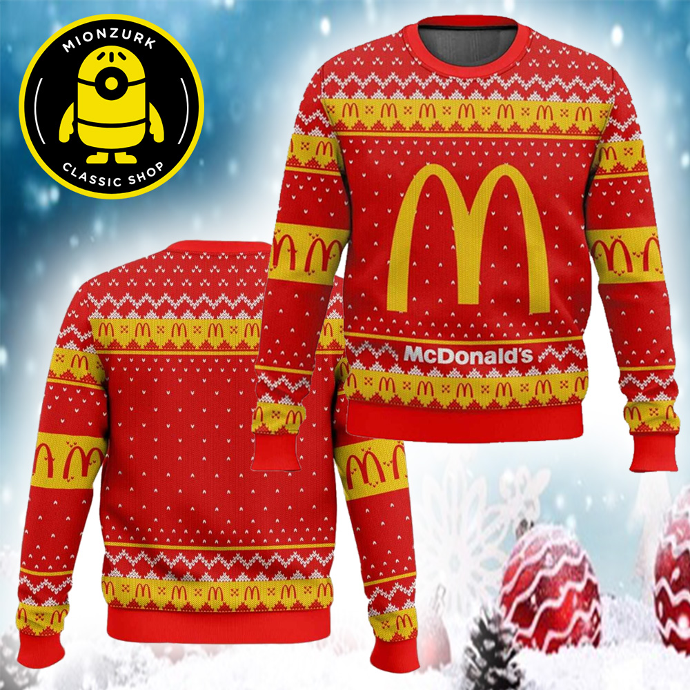 McDonald’s World Famous Fast Food 2025 Ugly Christmas Sweater Gift For Holiday