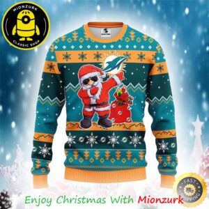 Miami Dolphins NFL Santa Claus Christmas 2025 Ugly Sweater