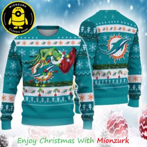 Miami Dolphins Special NFL Grinch’s Hand Football Christmas 2025 Ugly Sweater