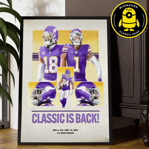 Minnesota Vikings Vs Atlanta Falcons Classic Is Back Game 2025 Poster At US Bank Stadium In Minneapolis Minnesota On September 14 2025 Home Decor Poster Canvas