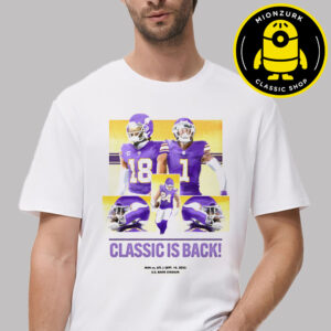 Minnesota Vikings Vs Atlanta Falcons Classic Is Back Game 2025 Poster At US Bank Stadium In Minneapolis Minnesota On September 14 2025 Unisex T-Shirt