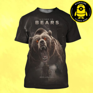 Minnesota Vikings Vs Chicago Bears NFL Poster Matchup On September 8 2025 All Over Print Shirt