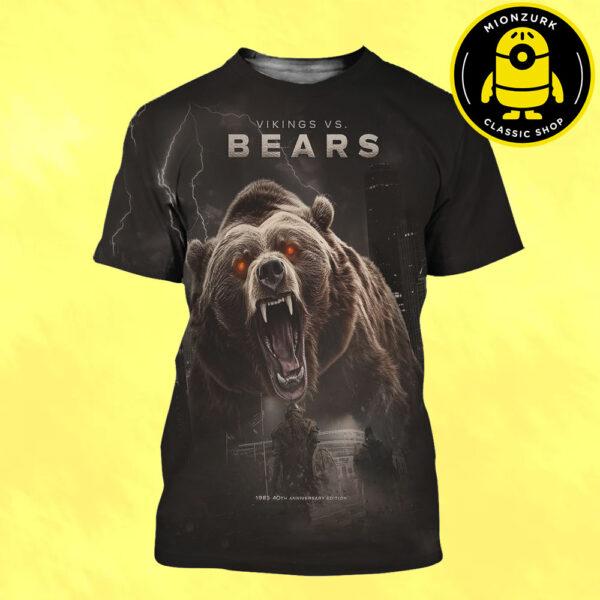 Minnesota Vikings Vs Chicago Bears NFL Poster Matchup On September 8 2025 All Over Print Shirt