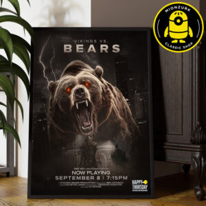 Minnesota Vikings Vs Chicago Bears NFL Poster Matchup On September 8 2025 Home Decor Poster Canvas