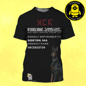 My Chemical Romance Event Poster Long Live The Black Parade 2025 North American Stadium Tour In Boston MA At Fenway Park On September 7th 2025 All Over Print Shirt