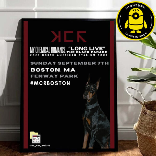 My Chemical Romance Event Poster Long Live The Black Parade 2025 North American Stadium Tour In Boston MA At Fenway Park On September 7th 2025 Home Decor Poster Canvas
