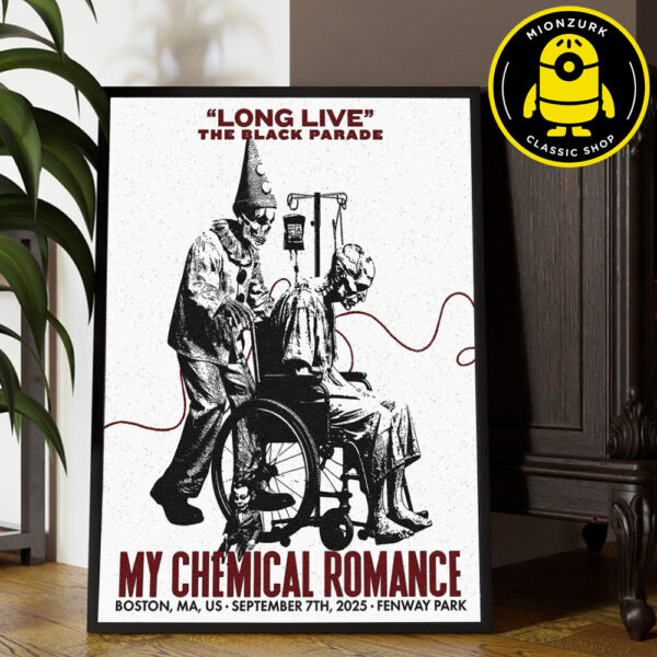My Chemical Romance Event Poster Long Live The Black Parade On Boston MA At Fenway Park On September 7th 2025 Home Decor Poster Canvas