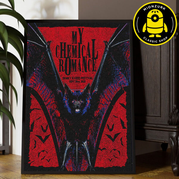 My Chemical Romance Event Poster Shaky Knees Festival In Atlanta GA On September 20 2025 Home Decor Poster Canvas
