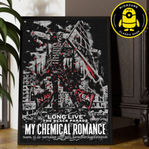 My Chemical Romance Show Poster In Tampa Florida 2025 At Raymond James Stadium On September 13th 2025 Home Decor Poster Canvas