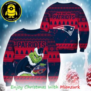 New England Patriots Football Grinch Christmas NFL 2025 Xmas Ugly Sweater