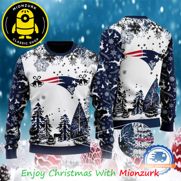 New England Patriots Logo Football Team NFL Special Xmas Tree 2025 Christmas Ugly Sweater