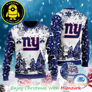 New York Giants Logo Football Team NFL Special Xmas Tree 2025 Christmas Ugly Sweater