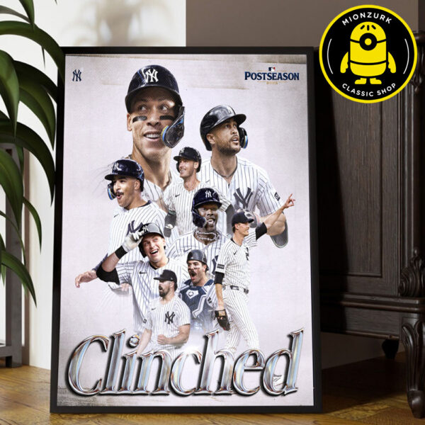 New York Yankees Clinched MLB Postseason 2025 MLB Home Decor Poster Canvas