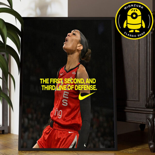Nike A’ja Wilson Las Vegas Aces The First Second And Third Line Of Defense WNBA Co Dpoy Award 2025 Home Decor Poster Canvas