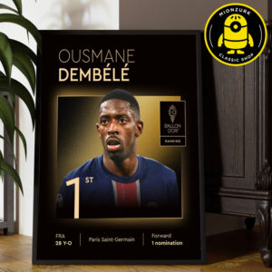 Ousmane Dembele Paris Saint Germain Is The 2025 Men’s Ballon D’or Home Decor Poster Canvas