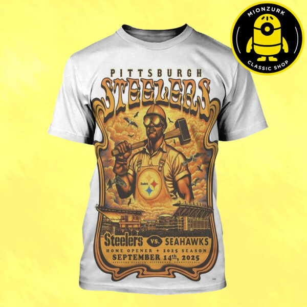 Pittsburgh Steelers 2025 Vs Seattle Seahawks Gameday Poster Home Opener 2025 Season At Acrisure Stadium In Pittsburgh Pennsylvania On September 14 2025 All Over Print Shirt
